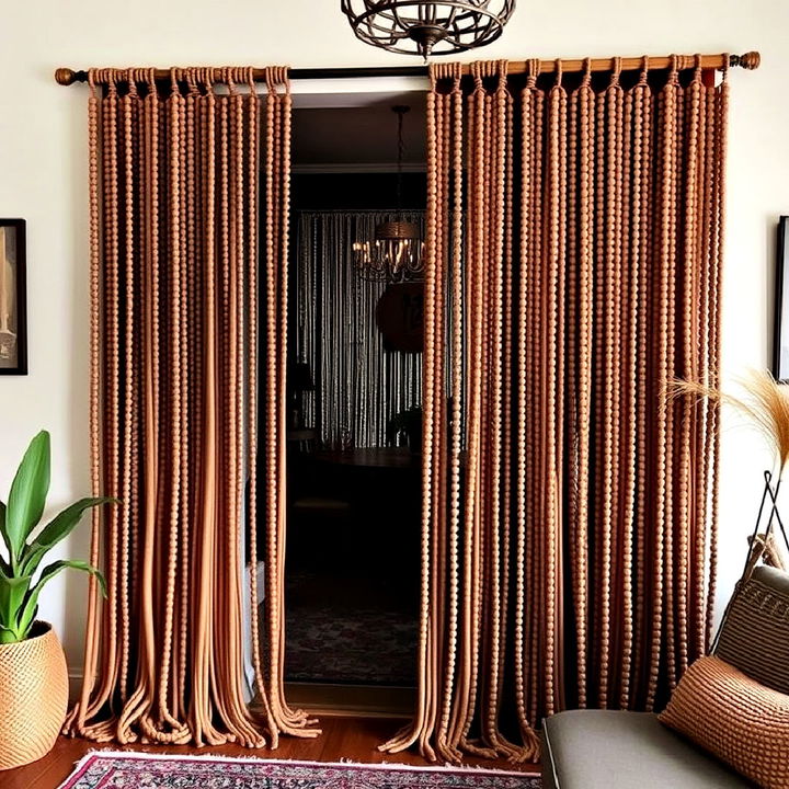 beaded curtains living room for a retro vibe