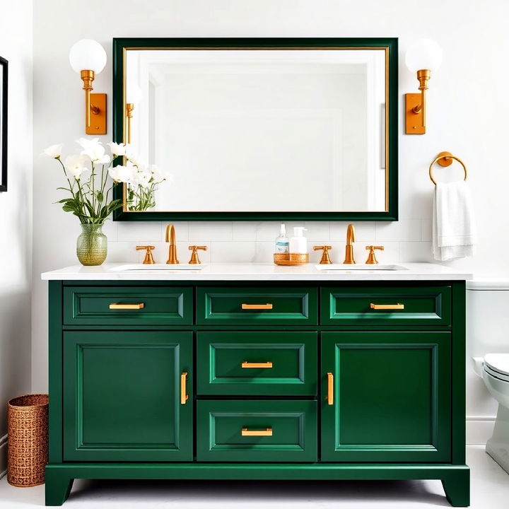 beautiful bold emerald vanity