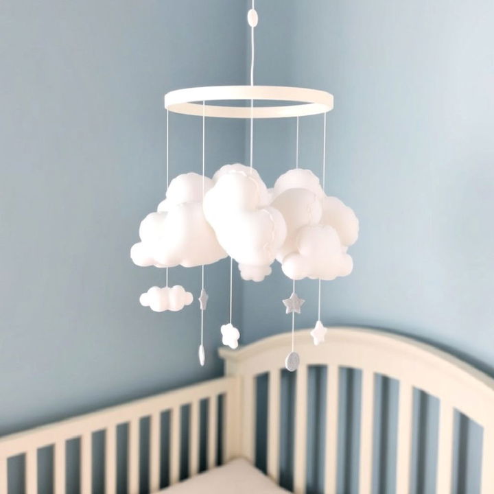 beautiful cloud mobile for nursery