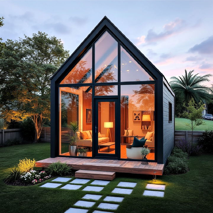 beautiful glass tiny house