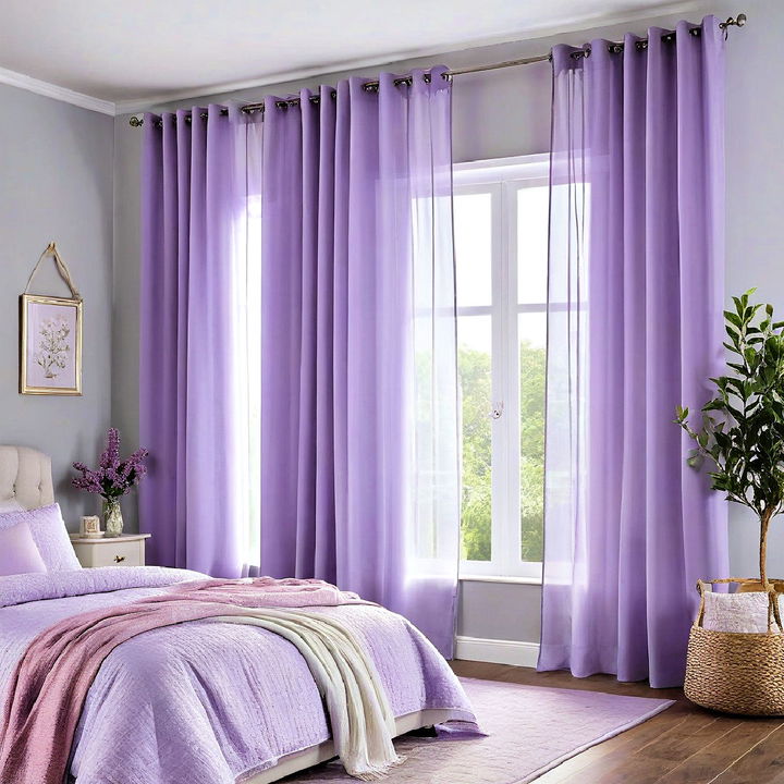 beautiful lilac curtains for bedroom