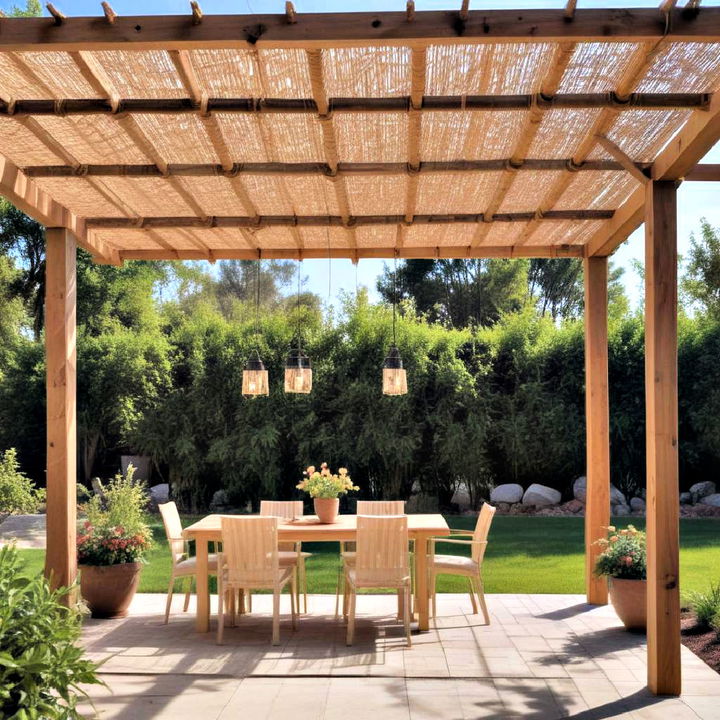 beautiful reed pergola shade