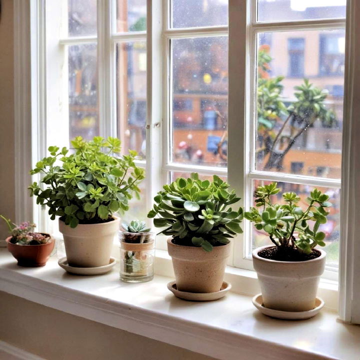 beautiful windowsill plant decor