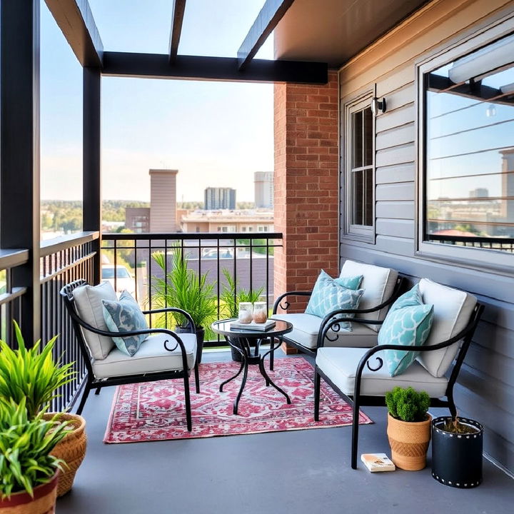 bedroom balcony into seating nook