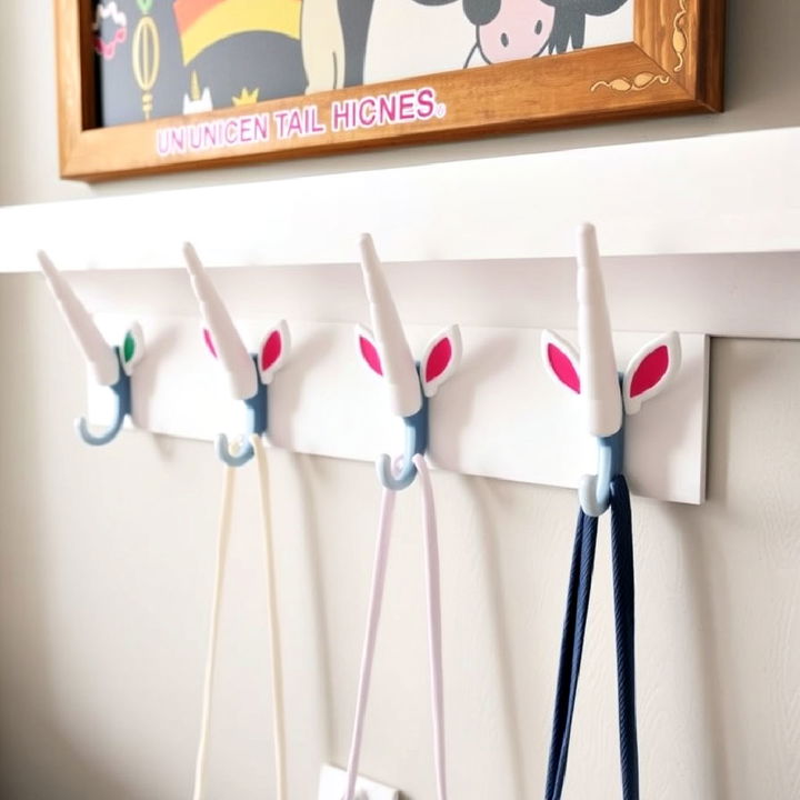 bedroom unicorn tail hooks