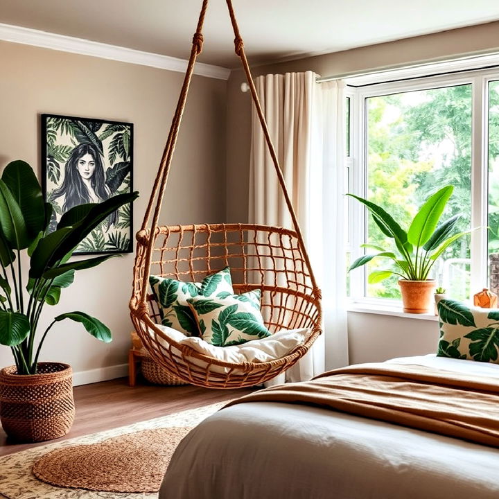 bedroom wicker hanging chair