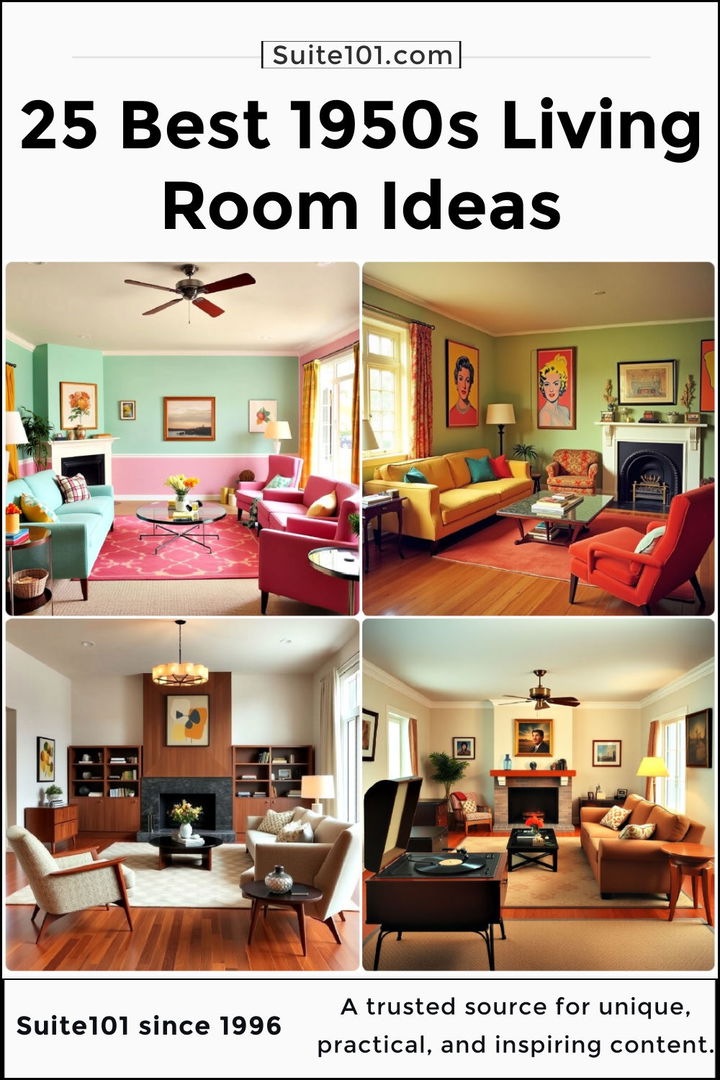 best 1950s living room ideas