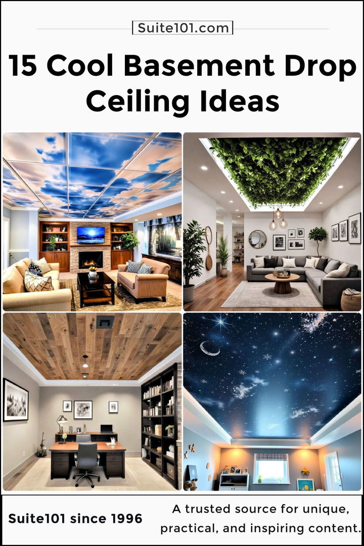 best basement drop ceiling ideas