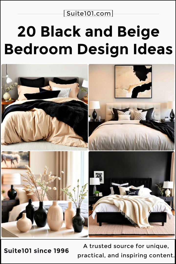 best black and beige bedroom design ideas