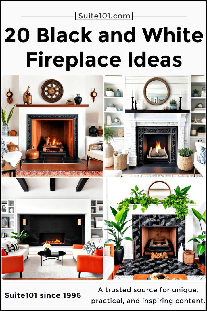 best black and white fireplace ideas