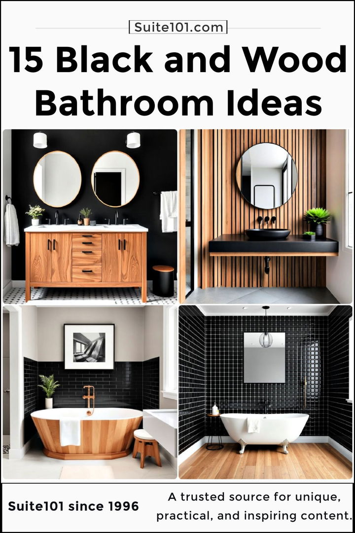 best black and wood bathroom ideas