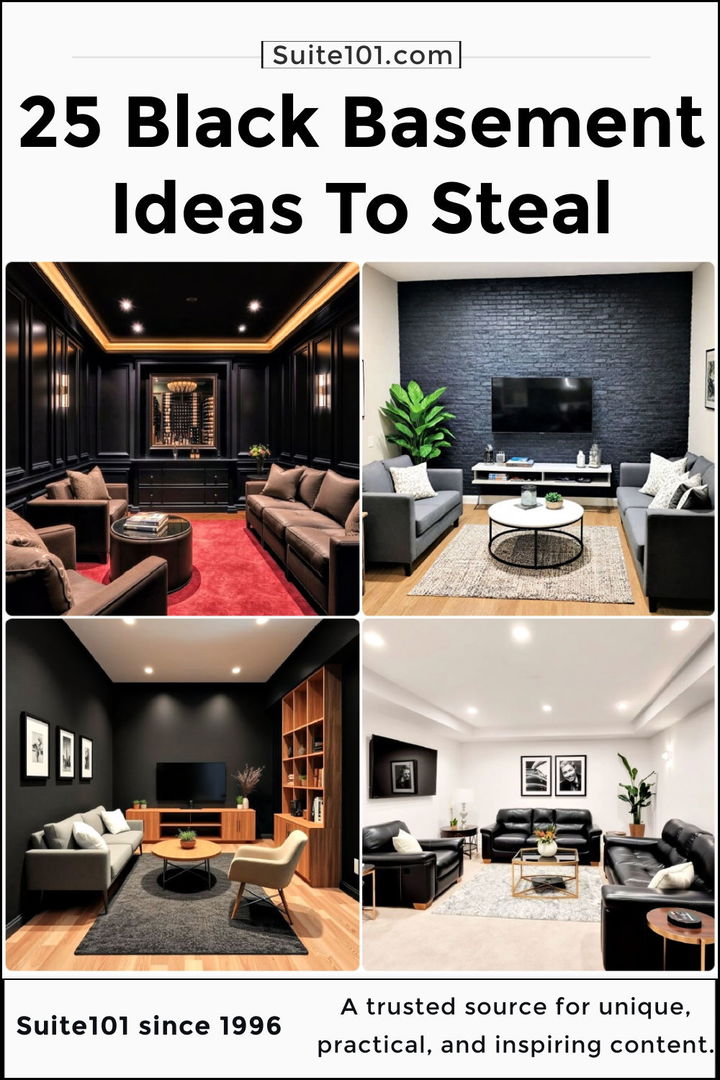 best black basement ideas