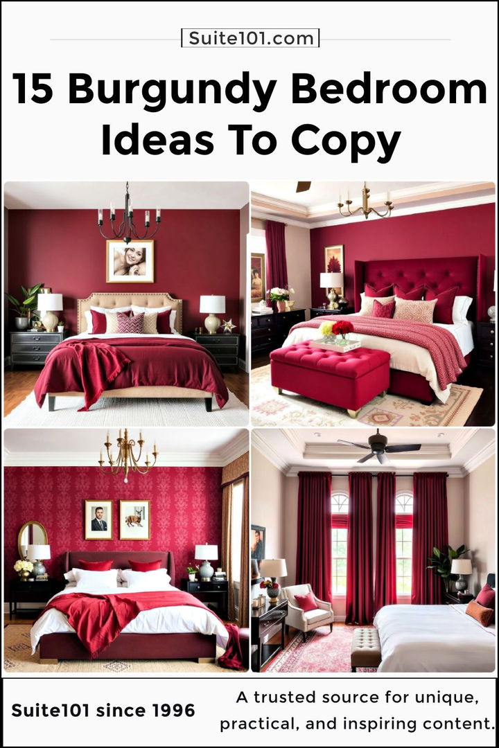 best burgundy bedroom ideas