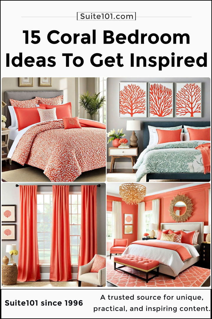 best coral bedroom ideas