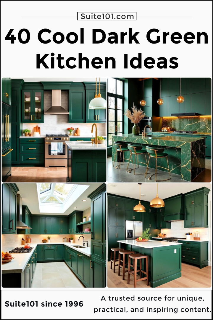 best dark green kitchen ideas