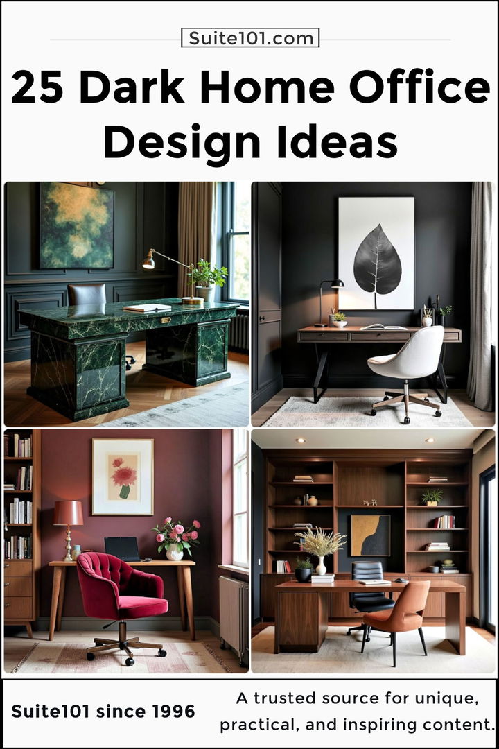 best dark home office design ideas