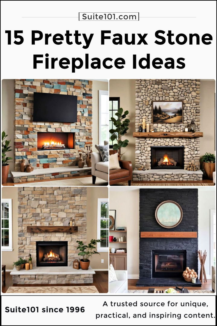 best faux stone fireplace ideas