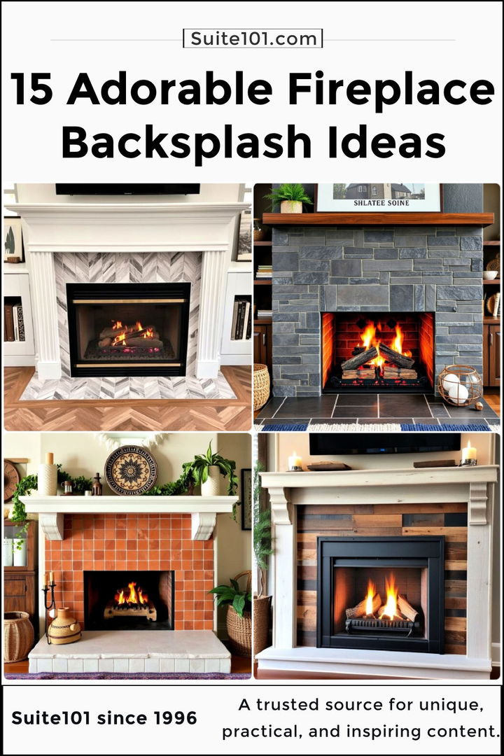 best fireplace backsplash ideas