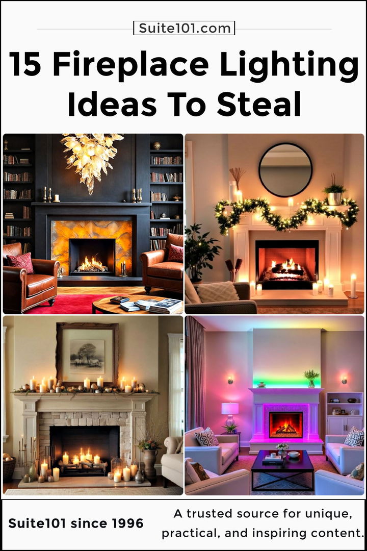 best fireplace lighting ideas