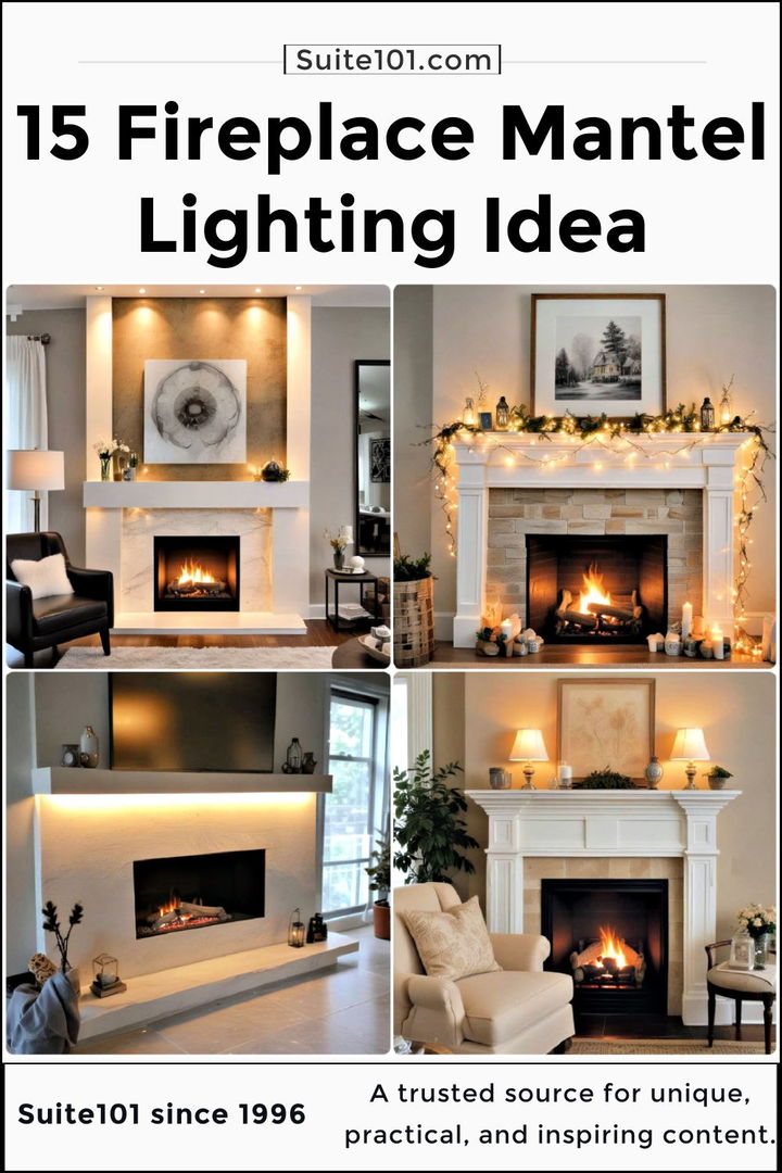 best fireplace mantel lighting idea