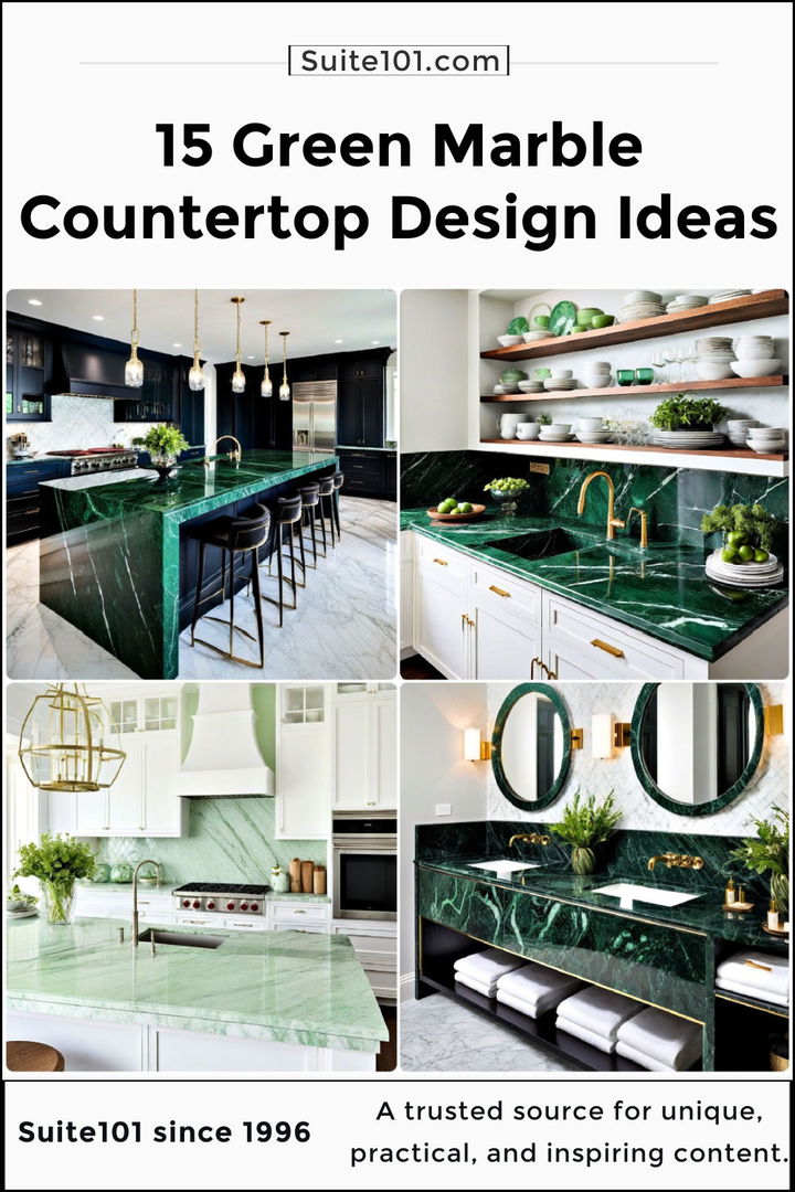 best green marble countertop design ideas