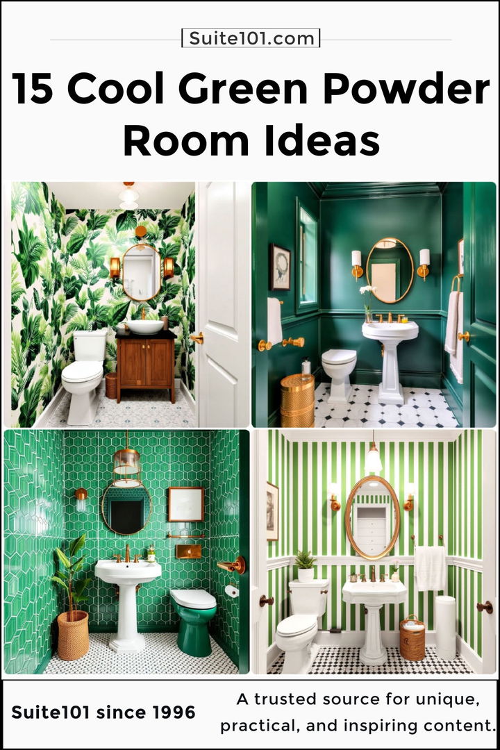 best green powder room ideas