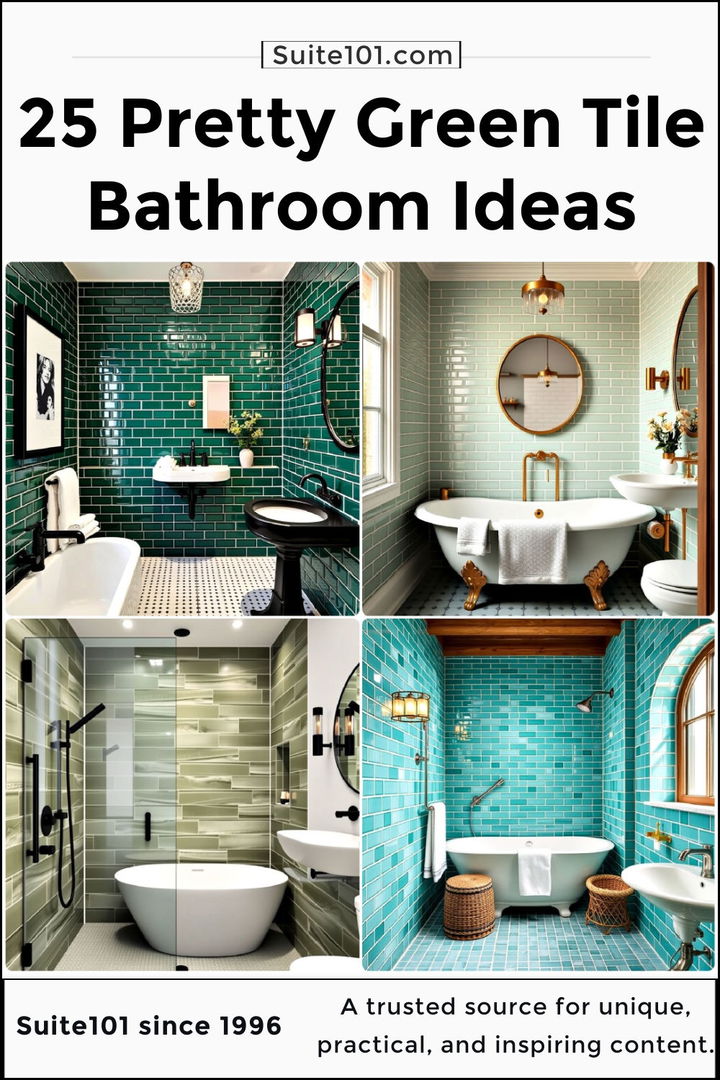 best green tile bathroom ideas