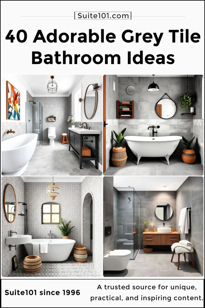 best grey tile bathroom ideas