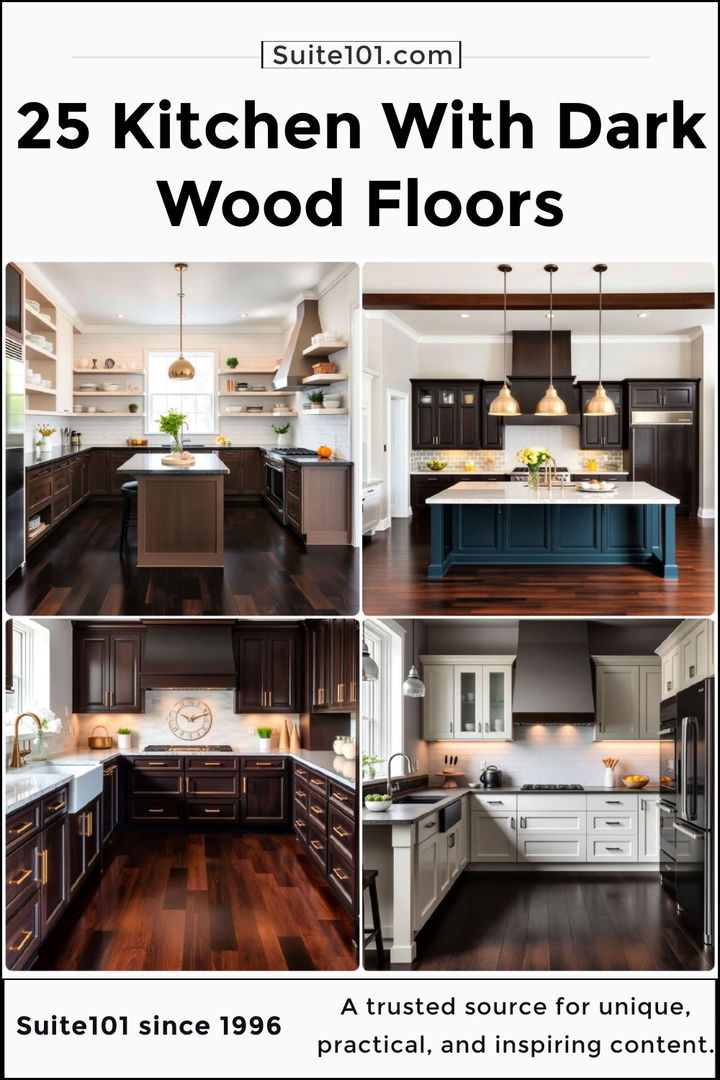 best kitchen with dark wood floors