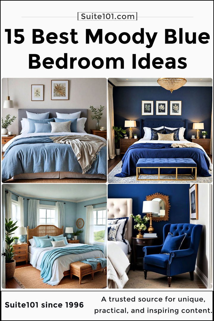 best moody blue bedroom ideas