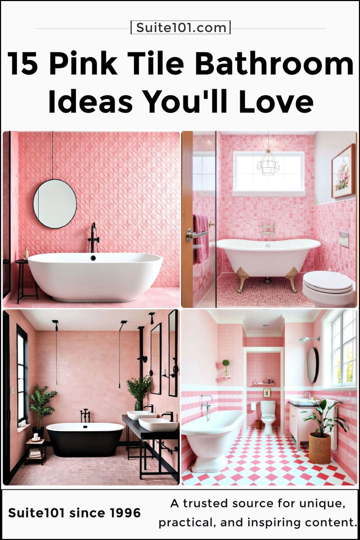 best pink tile bathroom ideas