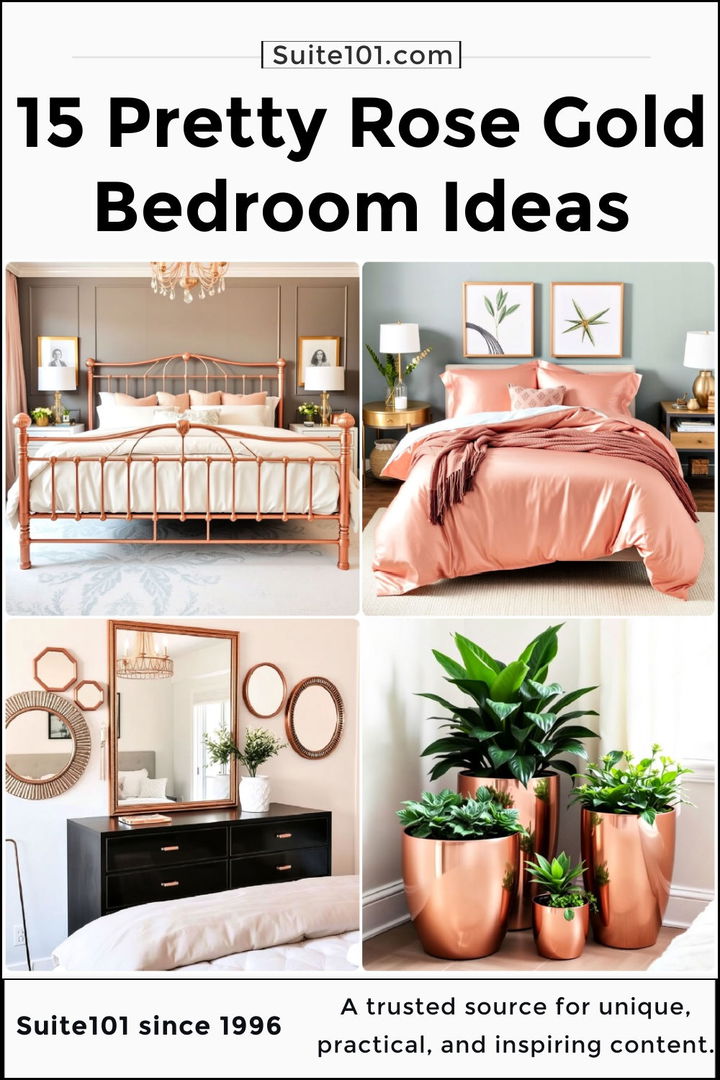 best rose gold bedroom ideas