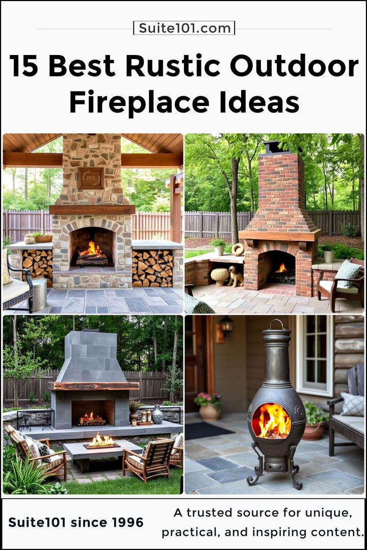 best rustic outdoor fireplace ideas