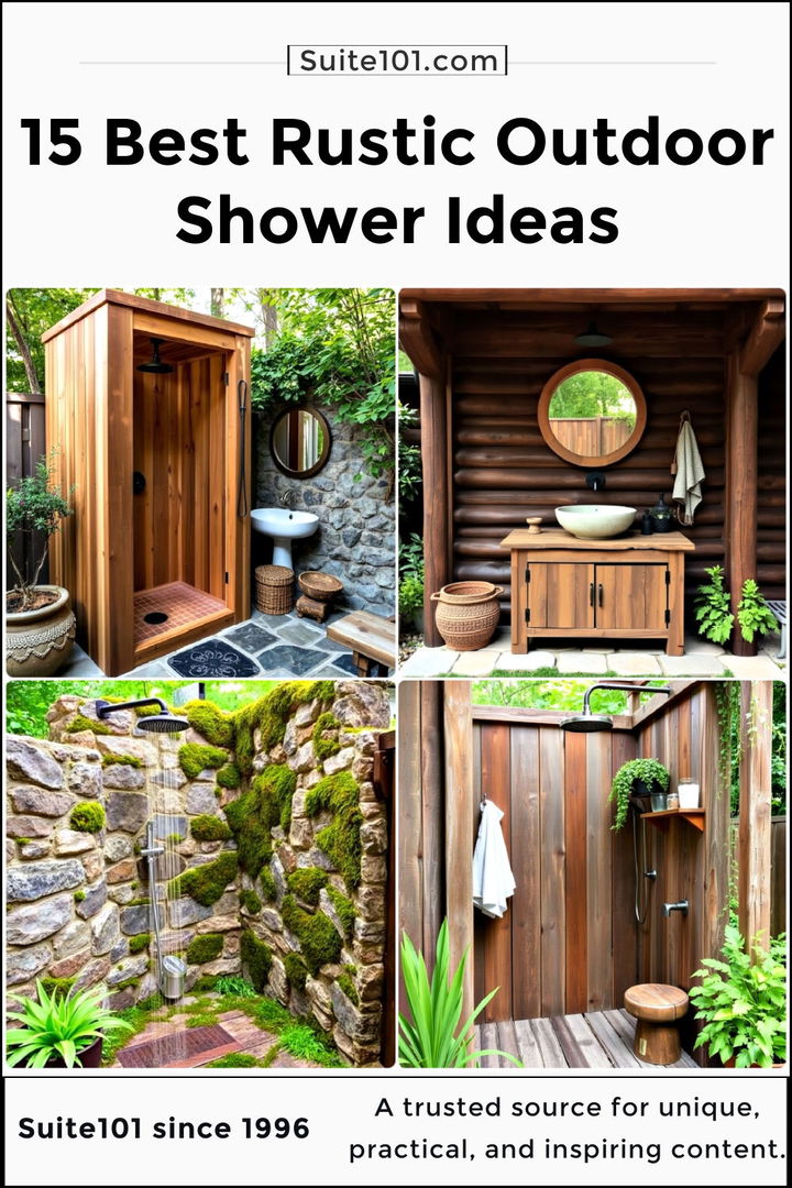 best rustic outdoor shower ideas