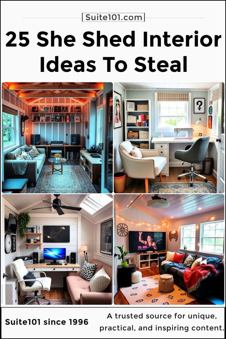 best she shed interior ideas