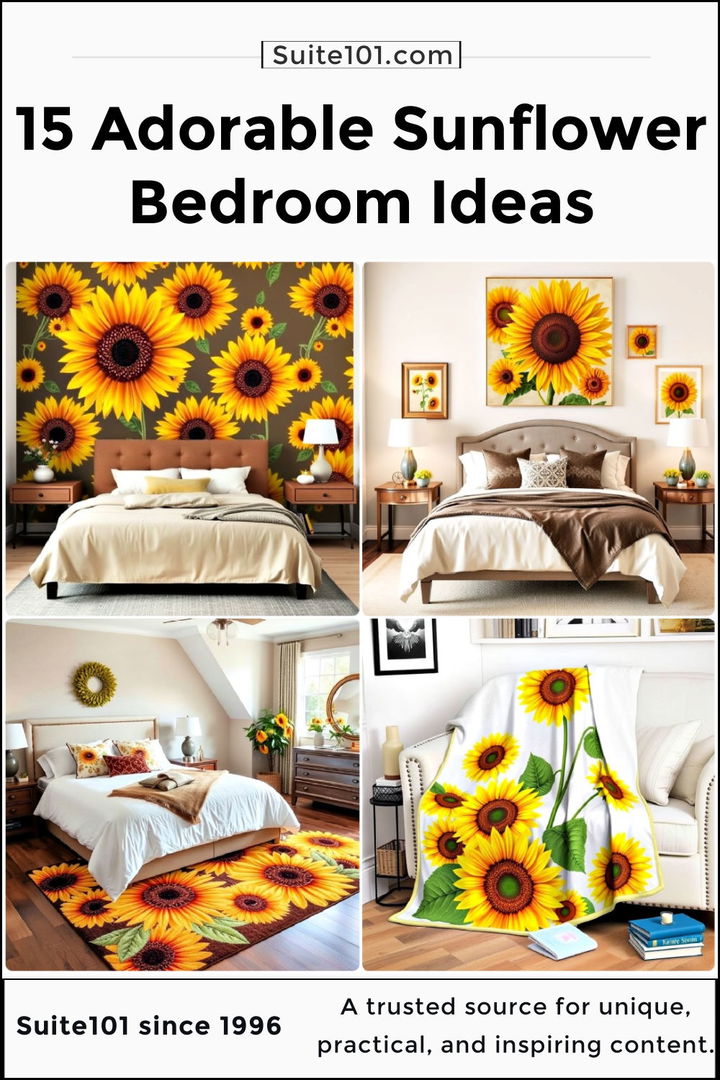 best sunflower bedroom ideas