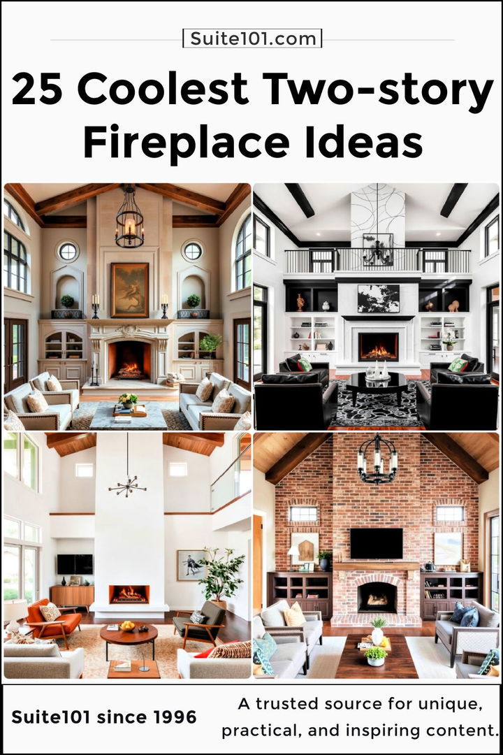 best two story fireplace ideas