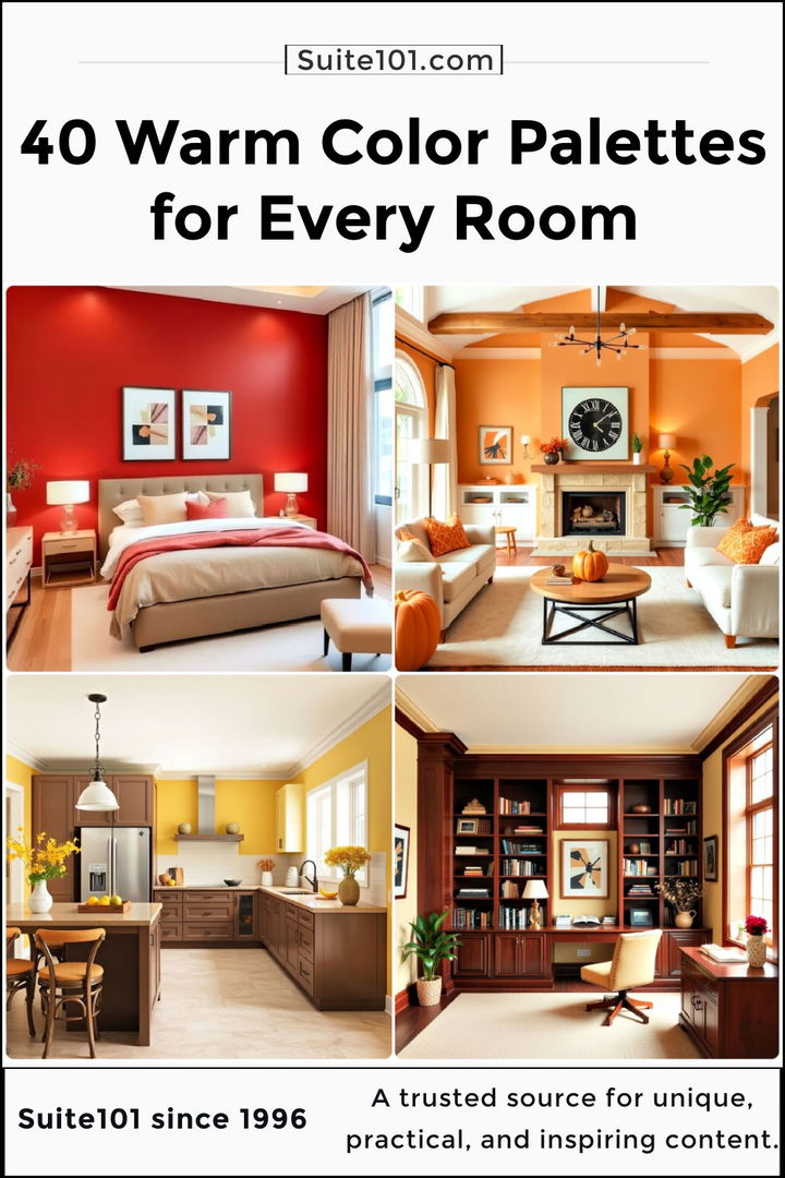 best warm color palettes for every room in the house