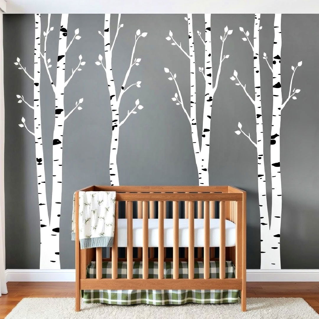 birch tree wall decals for woodland nursery