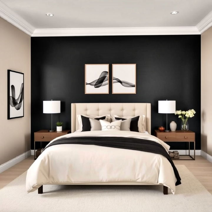 black accent wall for bedroom