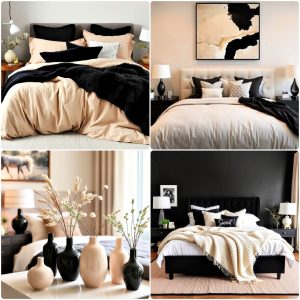 black and beige bedroom design ideas