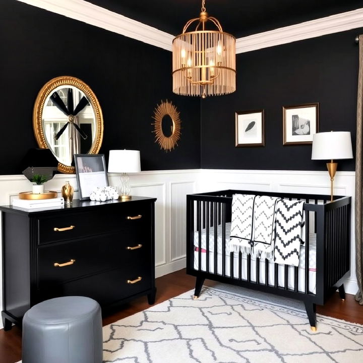 black and gold details nursery