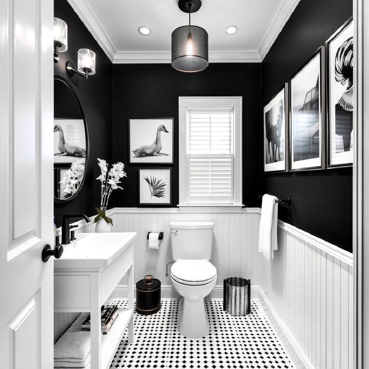 black and white artwork for bathroom