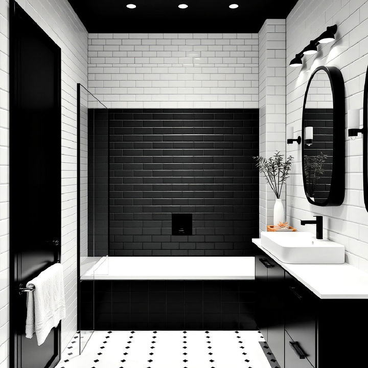 black and white contrast bathroom