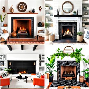 black and white fireplace ideas