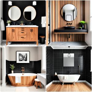 black and wood bathroom ideas