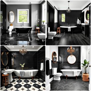 black floor bathroom ideas