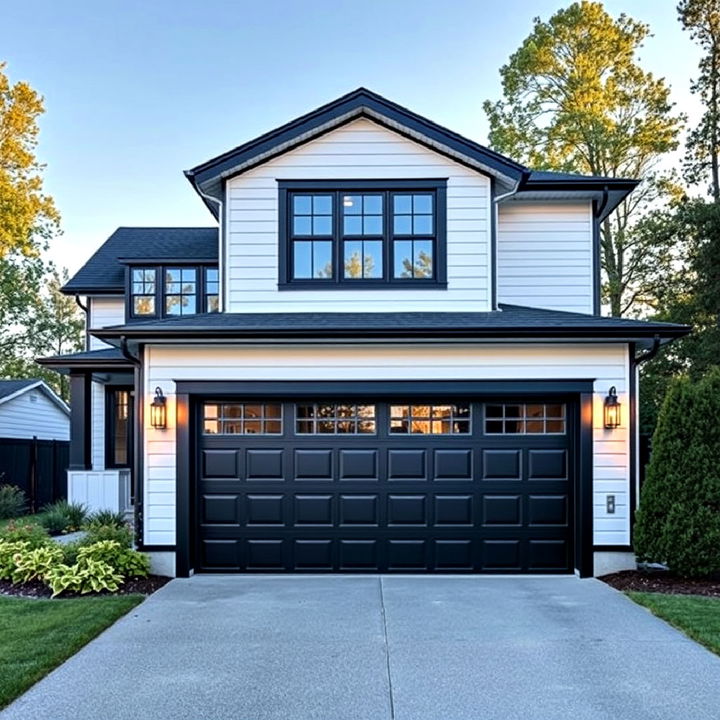 black garage door idea