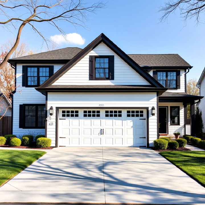 black garage trim idea