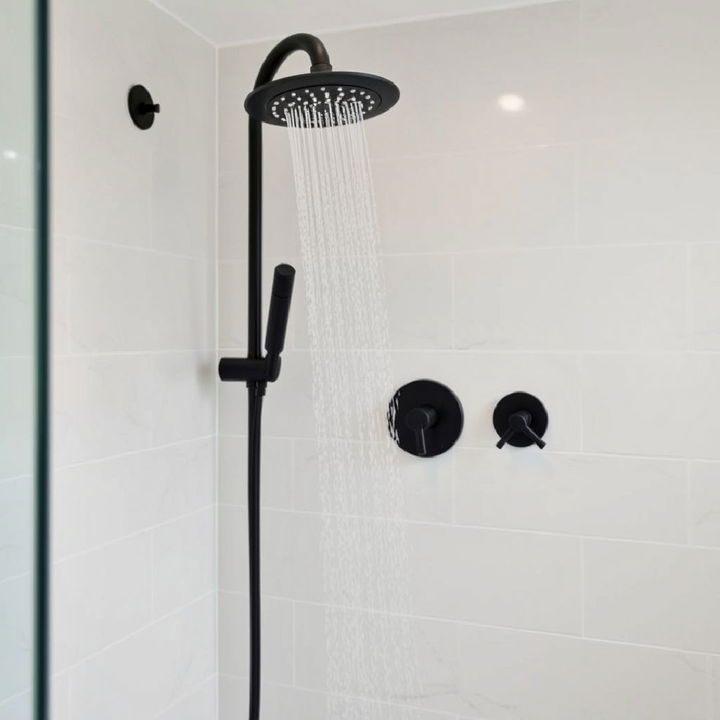 black handheld showerhead for versatility